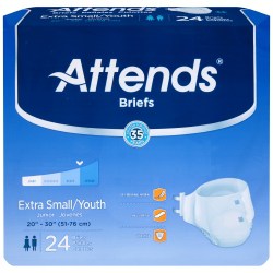 Attends Breathable Youth Briefs, Extra Absorbent