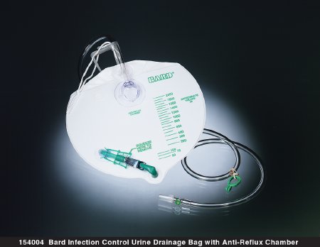 Bard IC Infection Control Urine Drainage Bag with Anti-Reflux Chamber and Microbicidal Outlet Tube