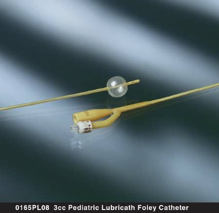 Bardex Lubricath Two-Way Hydrogel-Coated Latex Pediatric Standard Tip Foley Catheter, 3 cc Balloon