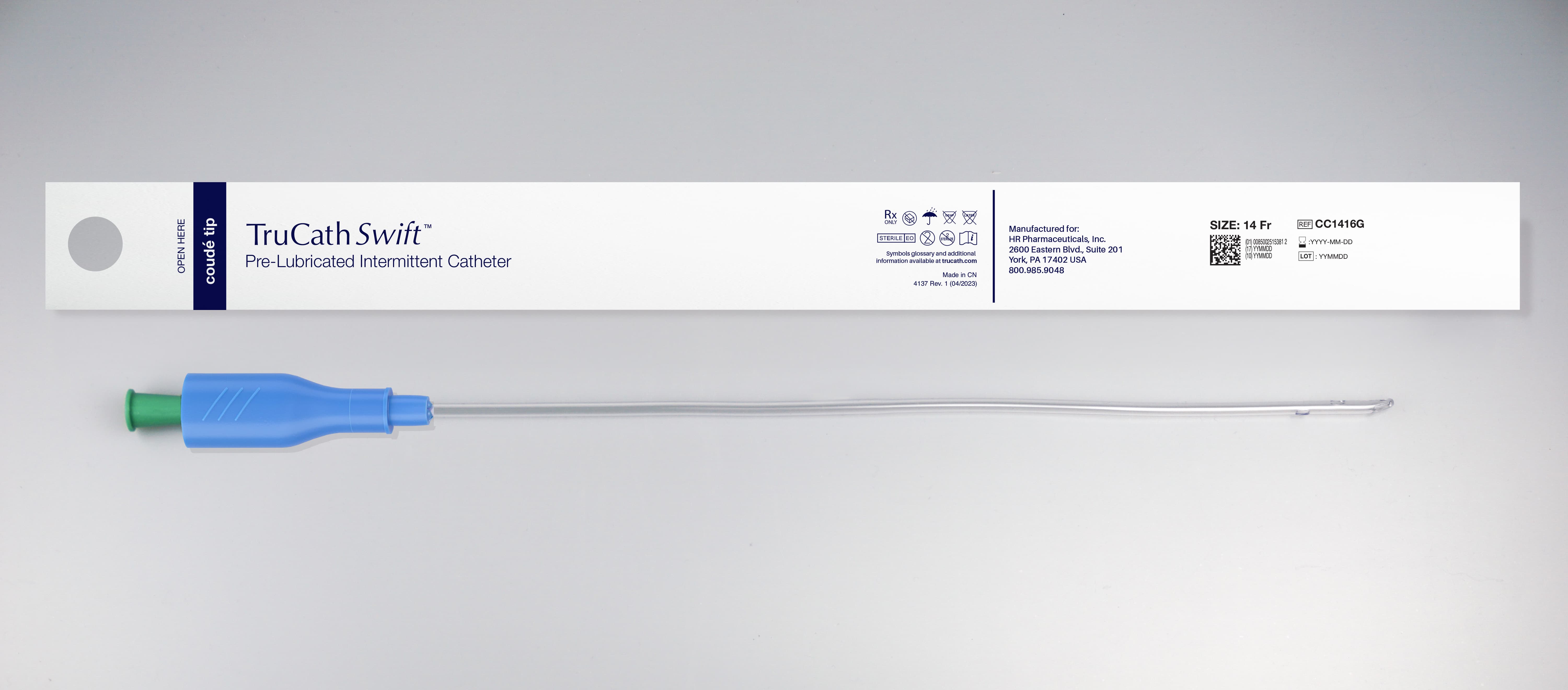 TruCath Swift™ Pre-Lubricated Intermittent Coudé Tip Catheter