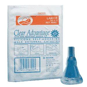 Clear Advantage Silicone Self-Adhering Male External Catheter with Aloe