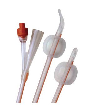 Coloplast Cysto-Care Folysil Two-Way Silicone Coudé Tip Foley Catheter, 30 cc Balloon